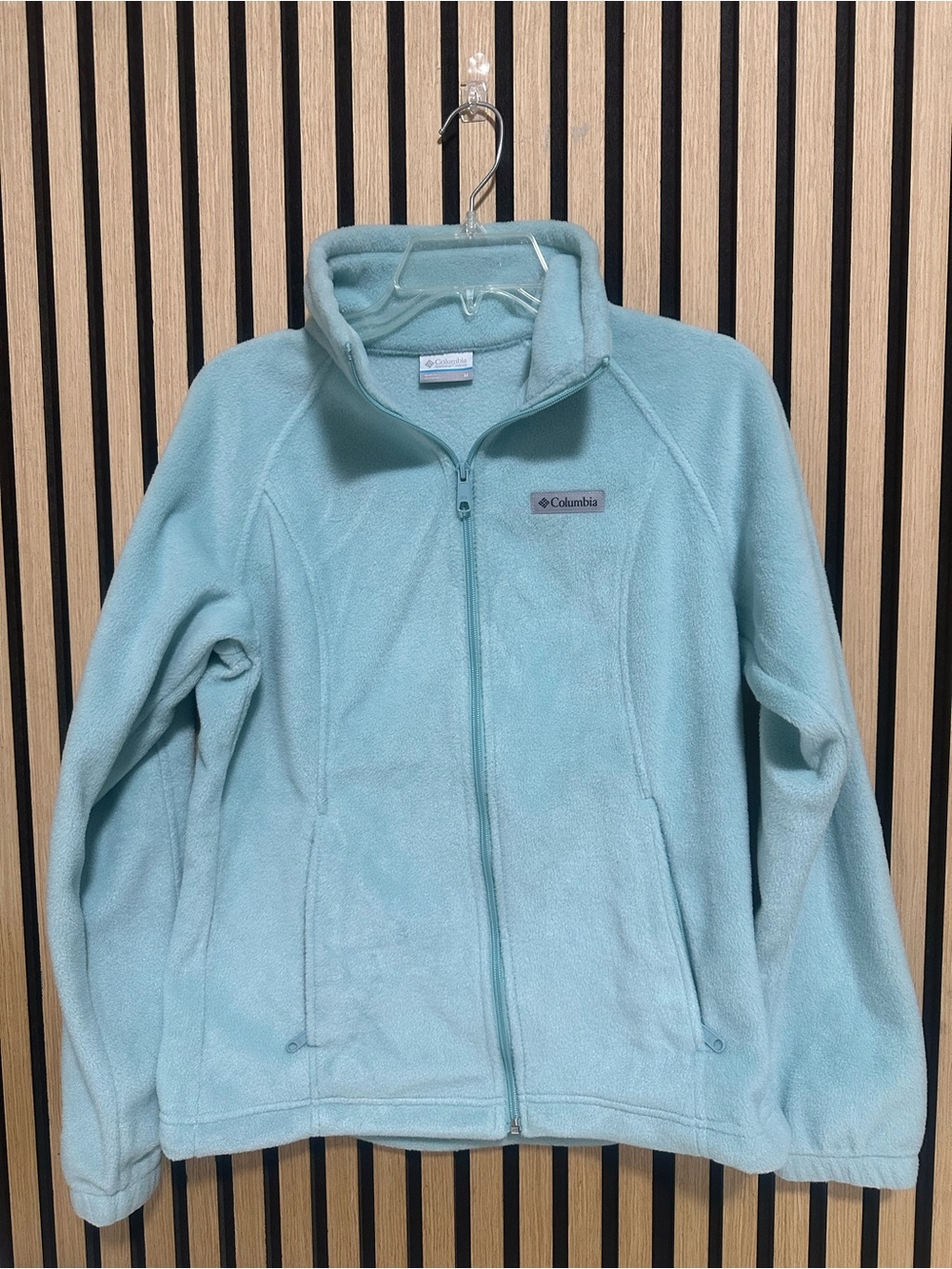 Columbia Women's Aqua Full-Zip Teddy Fleece Jacket EUC